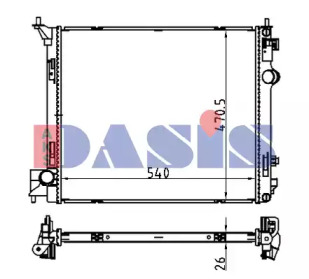 AKS DASIS 070187n -  Радиатор, охлаждение двигателя